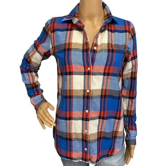 J. Crew Boy Shirt in Pacey Plaid Flannel C9828 Size 00 - Picture 4 of 14